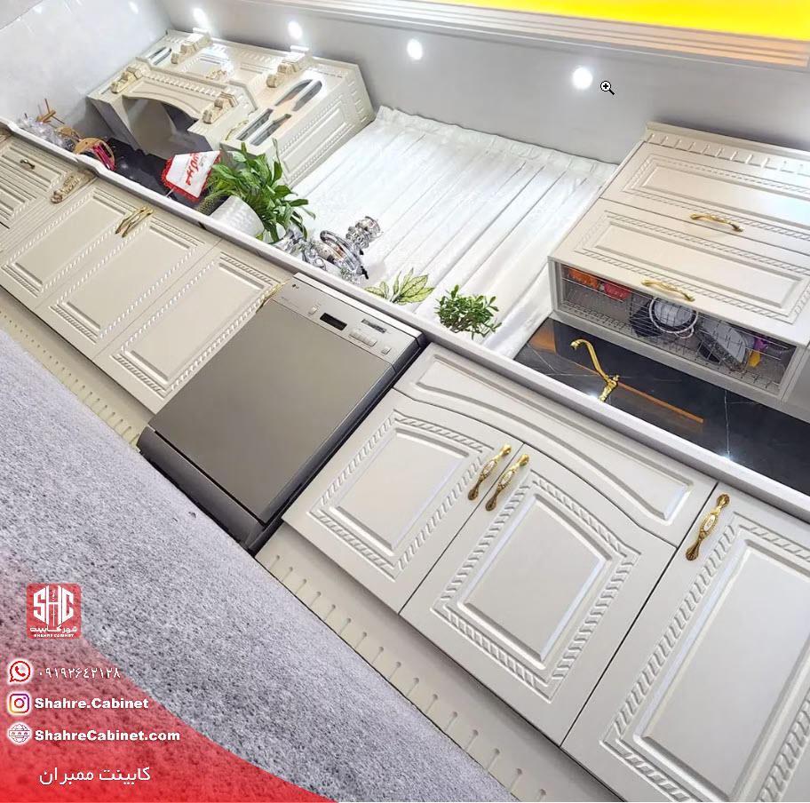 کابینت ممبران سفید طلایی صدفی 4 کابینت ممبران سفید سفارشی