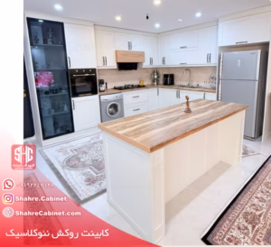 شهر کابینت کرج 5 کابینت روکش نئوکلاسیک - سفید چوب